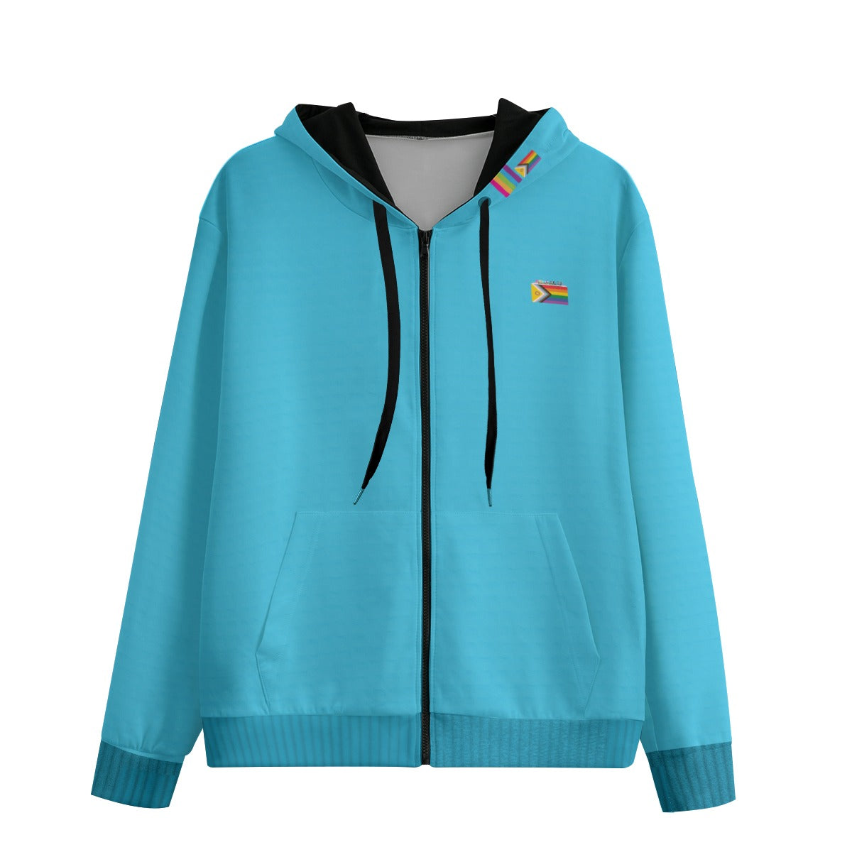 Pride or Die Zip-Up Turquoise Hoodie - 100% cotton 310gsm