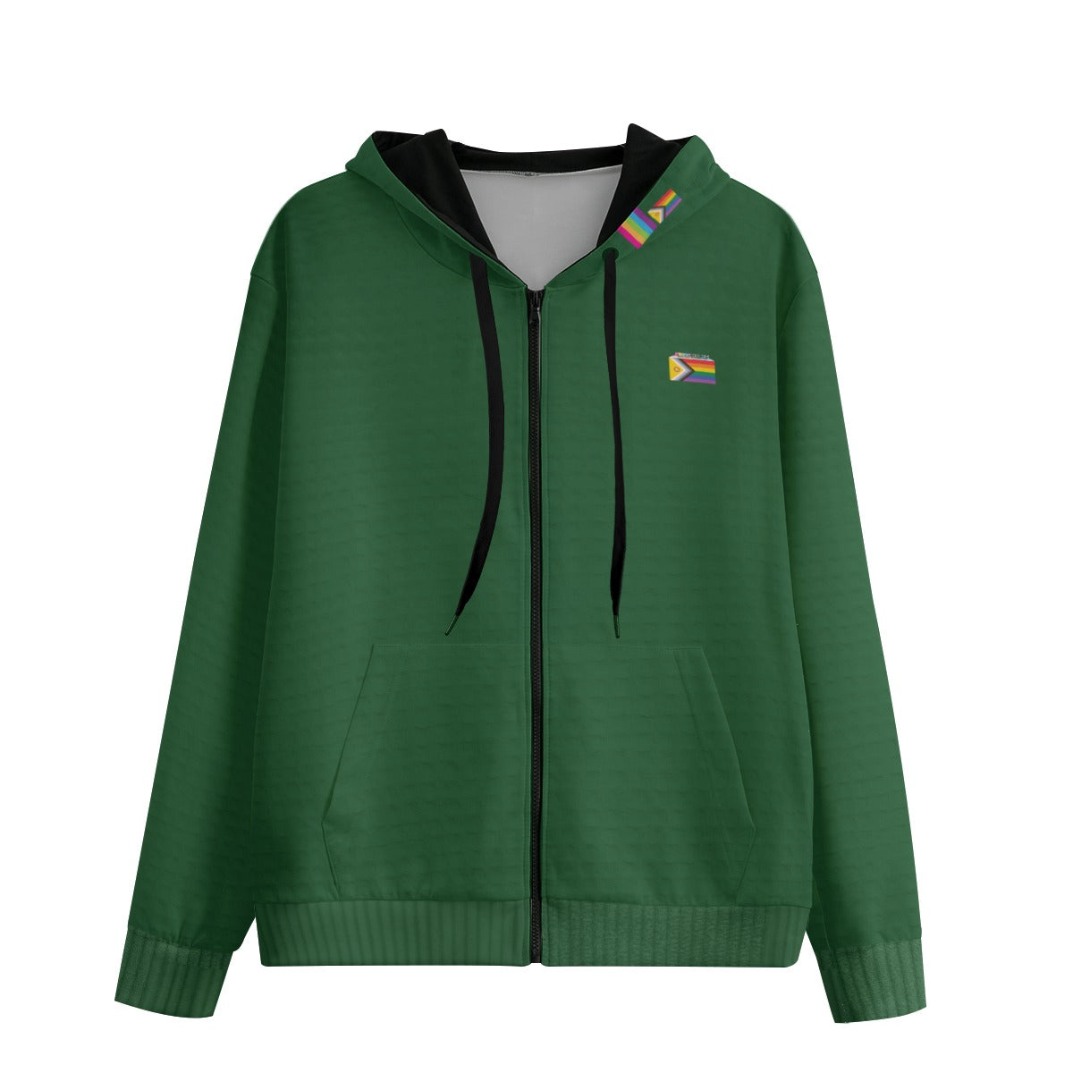 Pride or Die Zip-Up Green Hoodie - 100% cotton 310gsm