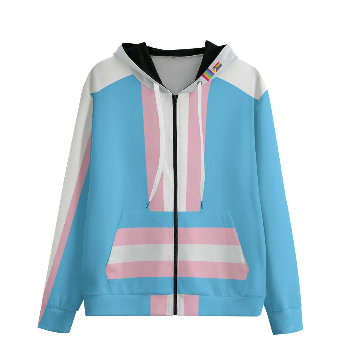 Transgender Pride Zip-Up Hoodie - 100% Cotton 310gsm